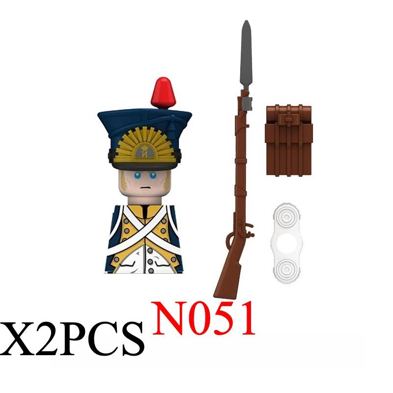 Medieval Napoleonic War Soldiers Figures Military MOC Building Block Knights British French Fusilier Rifles Weapon Kids Toy B08