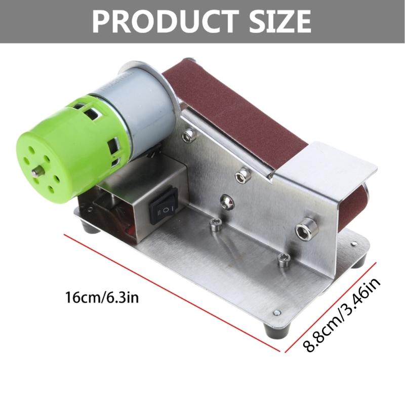 Mini Belt Sander 7 Adjustable Speed Electric Sharpener 15 Degree Belt Grinder Power Belt Sander for Metal Working