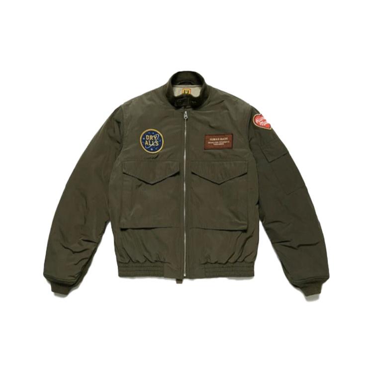 HUMAN MADE Jackets Men's Green Stand Collar Moderate Other HM21JK001
