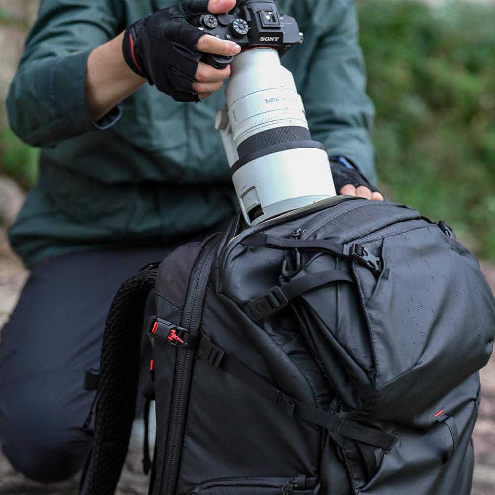 OnePro Focux Backpack 35L PGYTECH Outdoor Photography Camera Bag Photographer Large Capacity Bag Backpack Fully Open Top Access Side Access Device