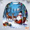 Santa Snowman Pattern Sweatshirts For Men Women Gingerbread 3D Printed Pullover Festival Party Hoodies Long Sleeves O-Neck Tops