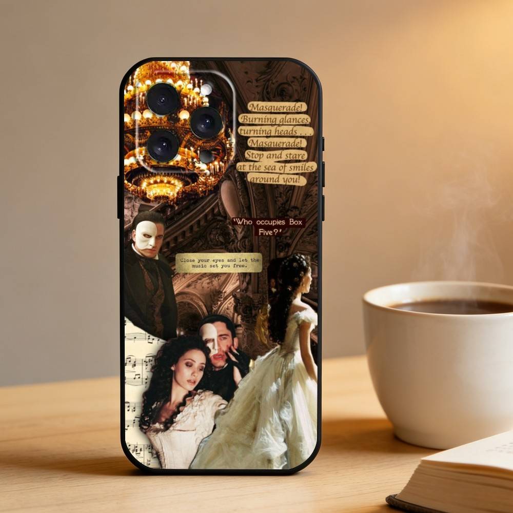 The Phantom of the Opera Phone Case For iPhone 16,15,14,13,12,17,Pro Max,Plus Silicone Black Case