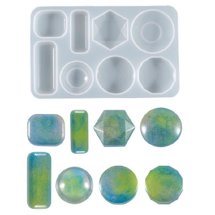 Geometric Round Rectangle Earring Pendant Mold Keychain Mold for Luggage Bag
