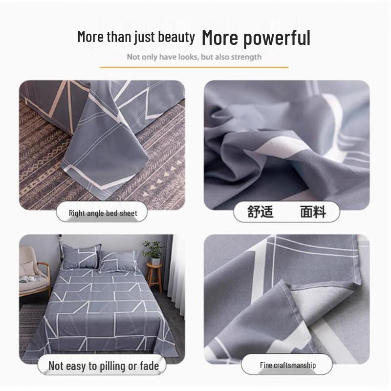 Jianshangjia Summer Simple Brushed Sheet & Pillowcase Set