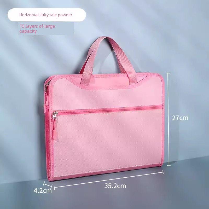 

Mprince Small Size Vertical Good-looking Portable Organ Bag Horizontal Pink-15 Layers Large Capacity