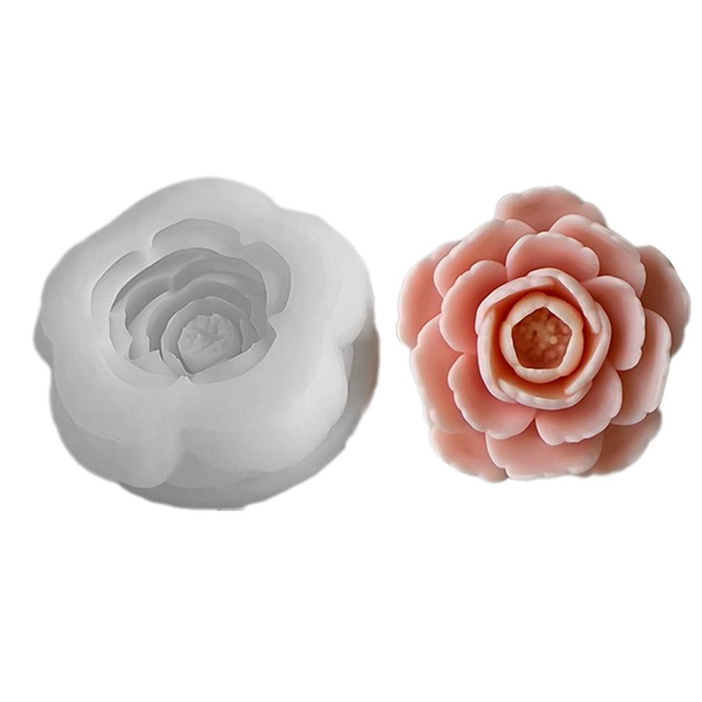 Forma na svíčku kamélie silikonová DIY nástroj na výrobu aromaterapeutických svíček 3D květinová pryskyřičná forma sádrové pryskyřičné ozdoby řemeslo