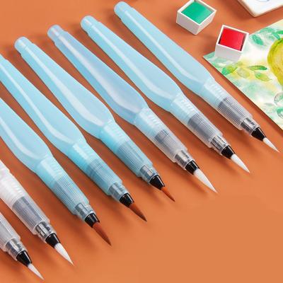 3pc/6pc Watercolor Brush Set Water Pen Refillable Water Brush Hook Line Calligraphy Painting Tools Fountain Pens Art Supplies