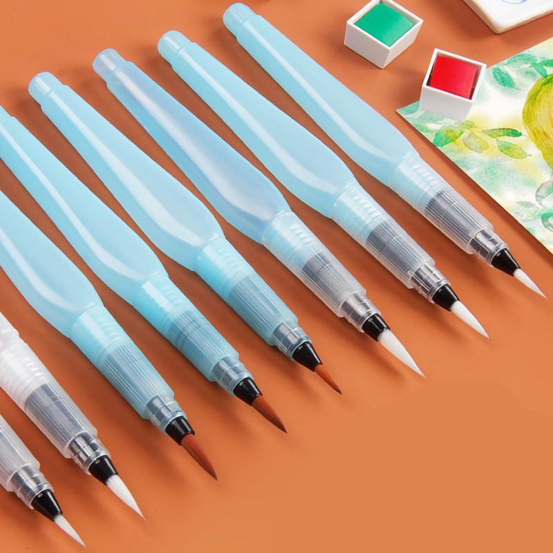 3pc/6pc Watercolor Brush Set Water Pen Refillable Water Brush Hook Line Calligraphy Painting Tools Fountain Pens Art Supplies