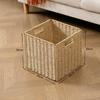 Hand-Woven Imitation Rattan Storage Box Foldable Dirty Clothes Underwear Storage Basket Office Desktop Sundries Container