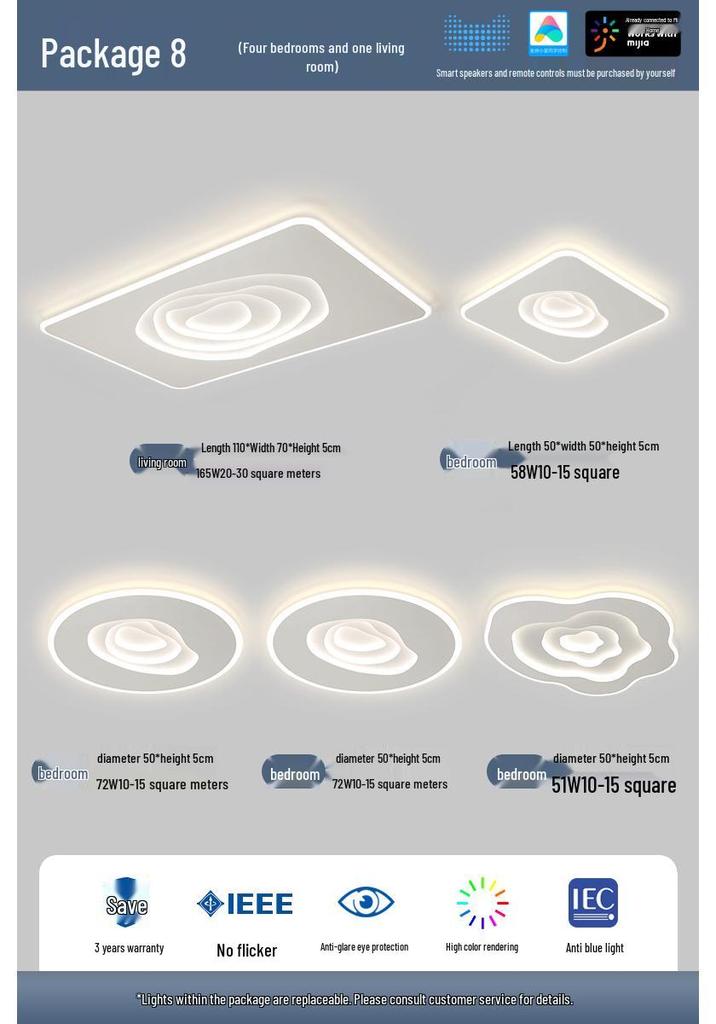 Minimalist Cloud-Shaped Ceiling Light with Mijia Smart Support for Living Room