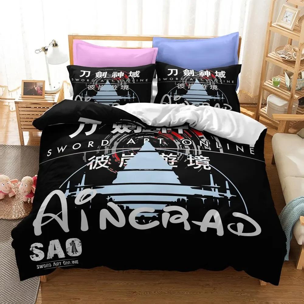 Anime Sword Art Online Bettwäsche-Set Bettbezug Schlafzimmer Deckenbezüge Einzel-Doppel-King-Size Steppdeckenbezug Heimtextilien Werkzeug