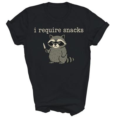 Lustiges Waschbär Ich brauche Snacks Unisex Shirt Geschenk