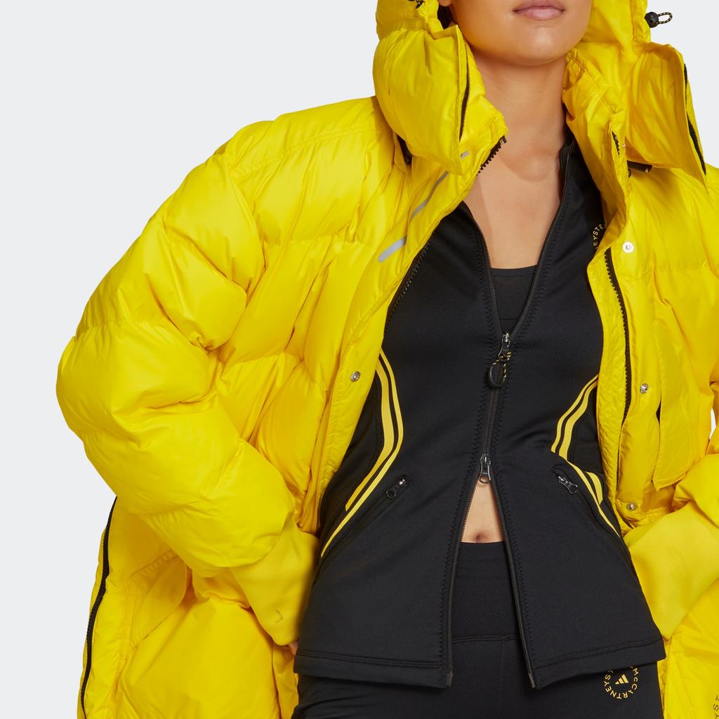 Adidas FW22 Einfarbig Vielseitige Reißverschluss Sport Kapuzen Baumwolljacke Damen Jacke Gelb HG6894