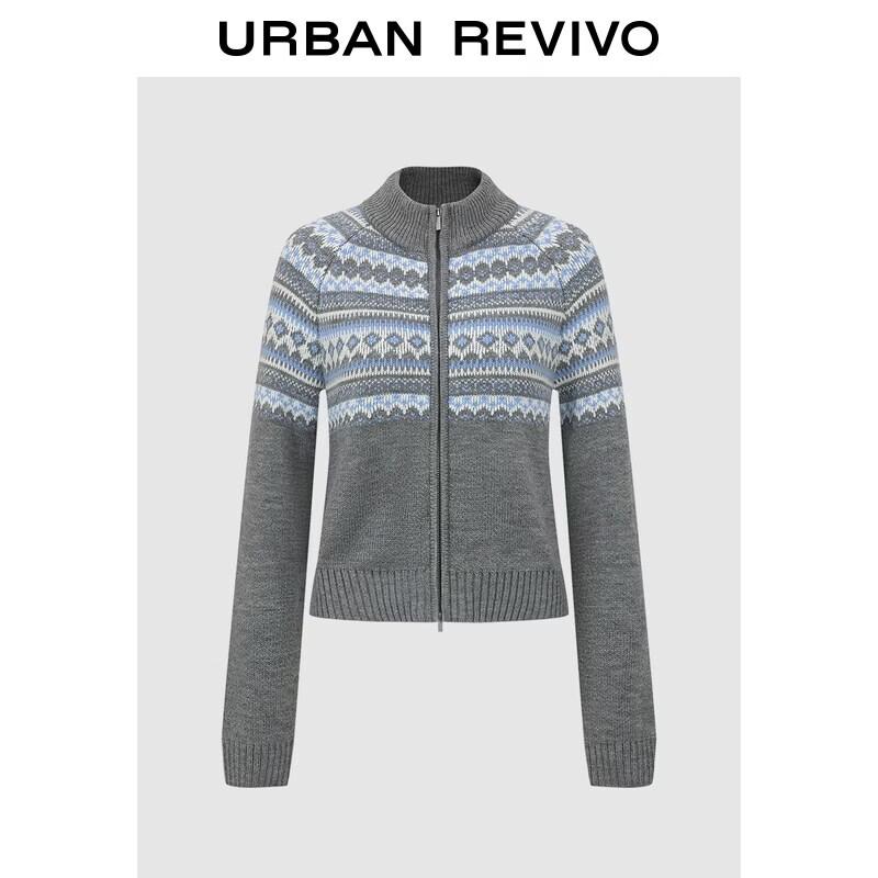 UR Women's Fair Isle Pattern Knit Cardigan