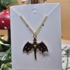 New Gothic Fantasy Dragon Black Bat Wing Celestial Star Dangle Earrings Necklace Set for Women Halloween Witch Punk Jewelry Sets
