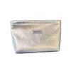 Portable Large Capacity Makeup Bag Silver Pu Toiletry Bag Multifunctional With Zipper Cosmetic Bag Multi-Purpose Use