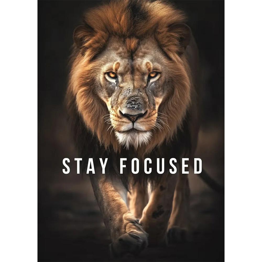 Animal Motivation Poster Panther Lion Motivational Canvas Posters Prints Canvas Painting Focus Conquer Fearless Mural Wall Decor