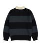 DRAW FIT Striped Cotton Collared Knit [Black]