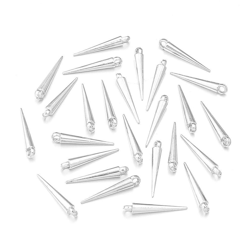 50-200pcs/lot Cone Charms Pendants Plastics CCB Rivet Spike Beads Charms For Women Man Hoop Earring Necklace Jewelry Making