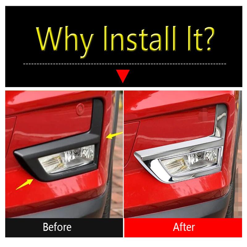Car Front Rear Fog Lights Lamps Eyebrow Frame Decoration Cover Trim Accessories For Nissan X-Trail X Trail T32 Rogue 2017 -