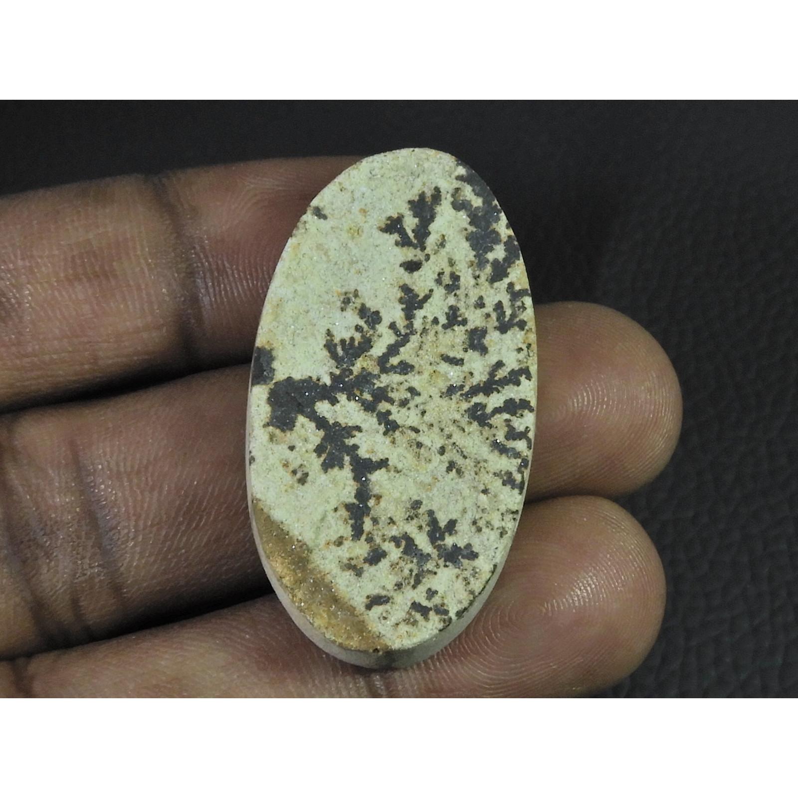 57Cts.Natural Psilomelane Germane Dendrite Oval Cabochon Loose Gemstone B-280