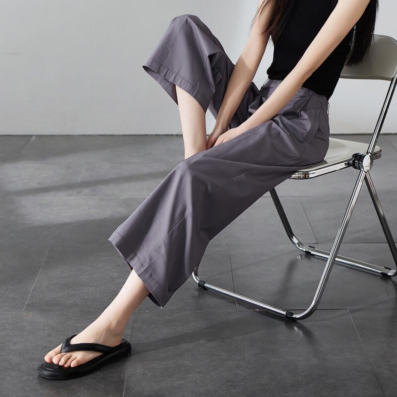 SOFSIL Women's Loose Wide-Leg Cropped Pants