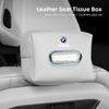 Car Tissue Box Holder Leather Car Armrest Napkin Case Sun Visor Backseat Bag For BMW E46 E87 E91 X5 E70 F11 E30 E90 F20 G20 G30 SK0