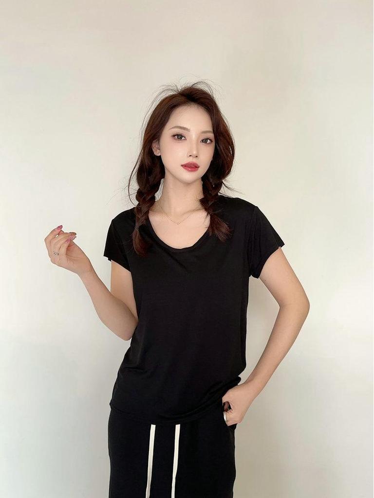 Women's Plus Size Modal Round Neck Short Sleeve T-Shirt, Spring/Summer Lightweight Loose Slimming Base Layer Versatile Top