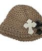SK8ER ROCK Cross Knit Bucket Hat ((Beige))