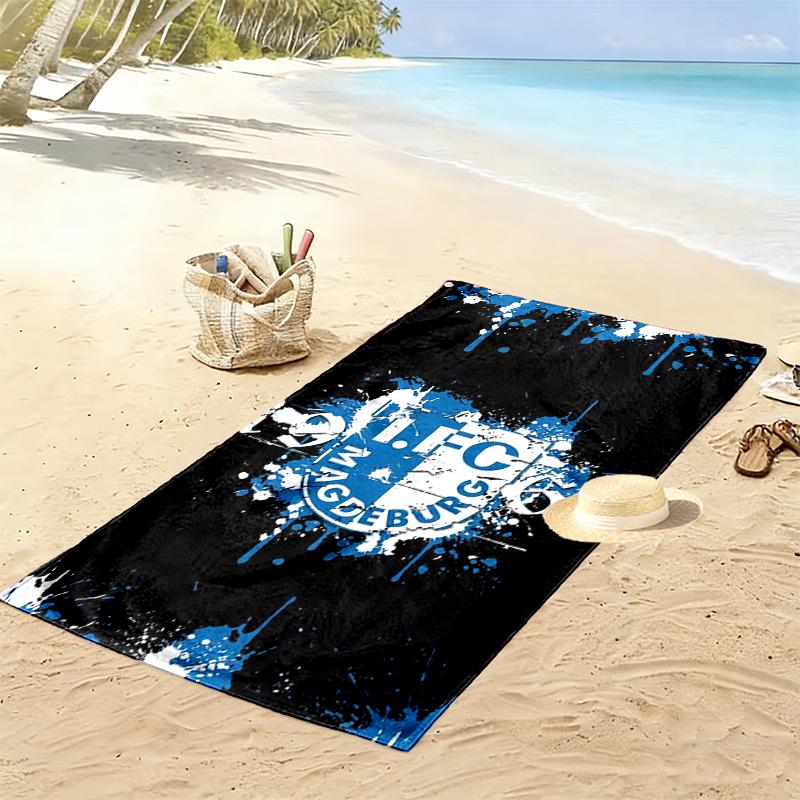 1 Fc Magdeburg Print Beach Towel, Large Soft Quick Dry Towel for Beach Camping Swimming