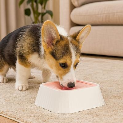 Plastic Pet Water Fountain Non-Slip Base Anti-Splash Dog Water Bowl Neck Protection Anti-Overturn Floating Drinking Bowl