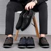 2024Men Leather Shoes for Men  New Comfort Trend Flat Work Shoes Casual Moccasin Sneakers Slip On Big Size Male Loafers