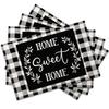 4Pcs, Black and White Checkered Letter Placemats, the Best Placemats, Washable, Suitable for Holiday Parties, Home Decor
