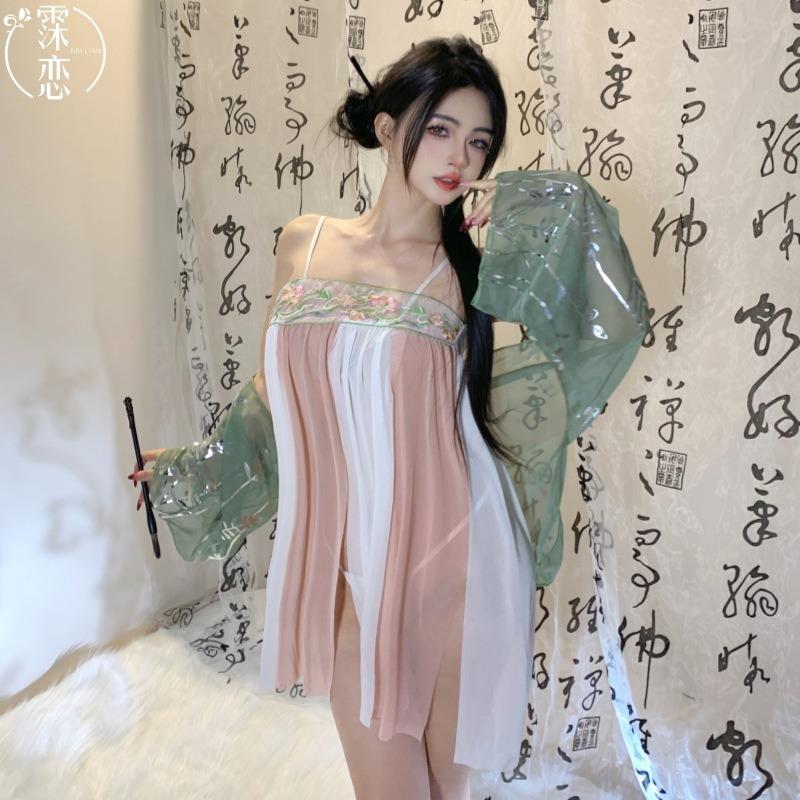 Sexy underwear uniform pure want to wear sleeves tube top antique sexy uniform hot perspective hanfu belly pocket