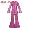 Disco Party Costume Set For Women With Polyester Fabric For Halloween And Cosplay Events