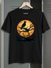 Herren T-Shirt Y2K Halloween Print Lustige Shirts 100 Schwarz