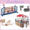 Realistic Plastic Farm Scene Decoration Set With Saddle Barn Pavilion Trough And Fence Models