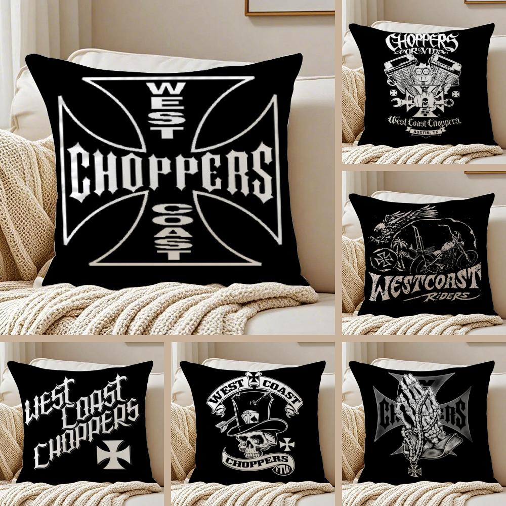 CChoppers WWest CCoast Cushion Cover Silky Short Plush DoubleSided Printed Pillow Case for Sofa All Seasons Home Decor Gift