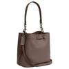 Coach Rowan 21 Logo Leather Tote Bag Small Women Tote Bags Dark-Stone CBH06-QBCBD