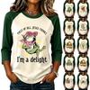 Women's Casual Letter Print Raglan Sleeve Three-Quarter Sleeve Round Neck T-Shirt