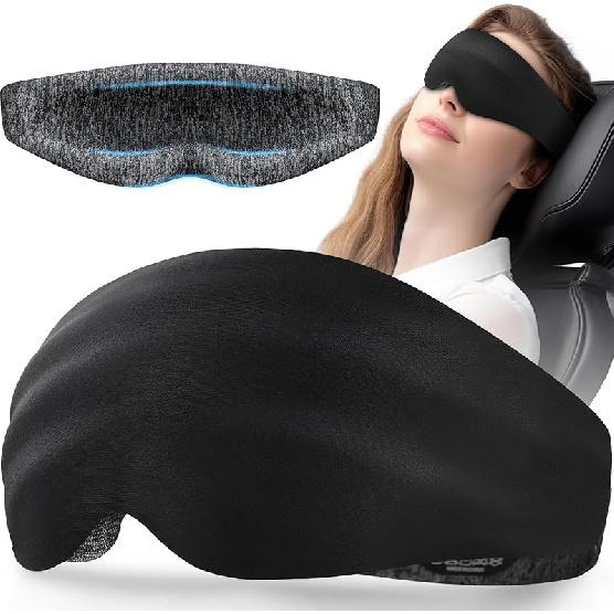 Sleep Mask Blackout, LC-dolida 3D Eye Mask for Sleeping, Soft and No Pressure On Eyes, Sleep Mask for Men Women Sleeping Nap Travel