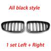 2Pcs Car Style Gloss Black Front Kidney Double Slat Grill Grille for BMW 5 Series F10 F11 F18 2010-2017 Dual Line Racing Grilles