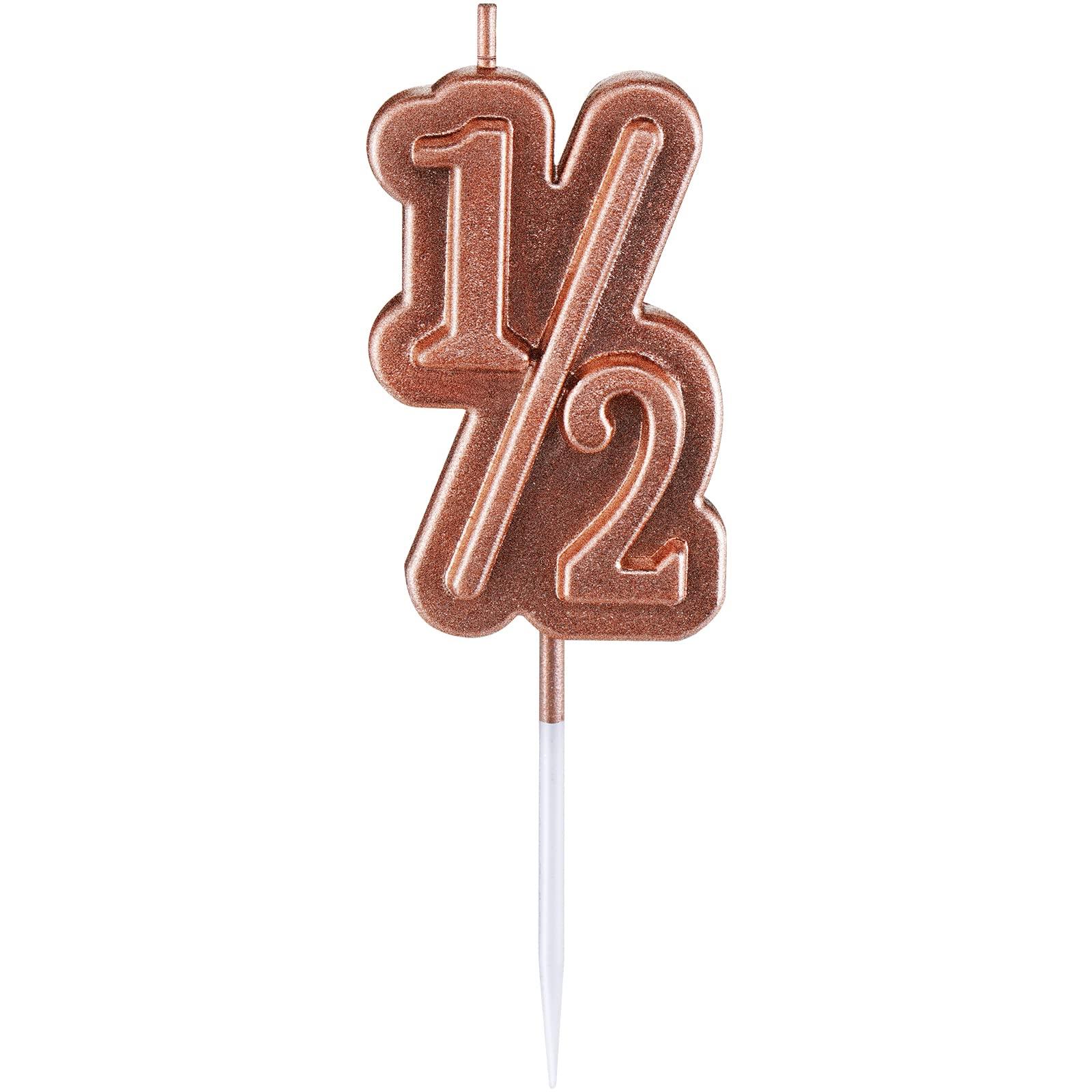 

Half Birthday Candle Half 1/2 Year Old Cake Topper for Baby s Half Year Old Birthday Anniversary Celebration Party Decorations S рожевий колір золота