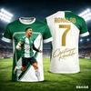 Men's Summer 3D Ronaldo Print Football Sports T-Shirt, Breathable and Quick-Drying Material Design, Perfect Summer Gift for Fans