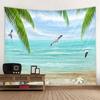 Sea View Oil Painting Tapestry Wall Hanging Living Room Bedroom Office Aesthetic Decoration Mural Home Background Hanging Cloth