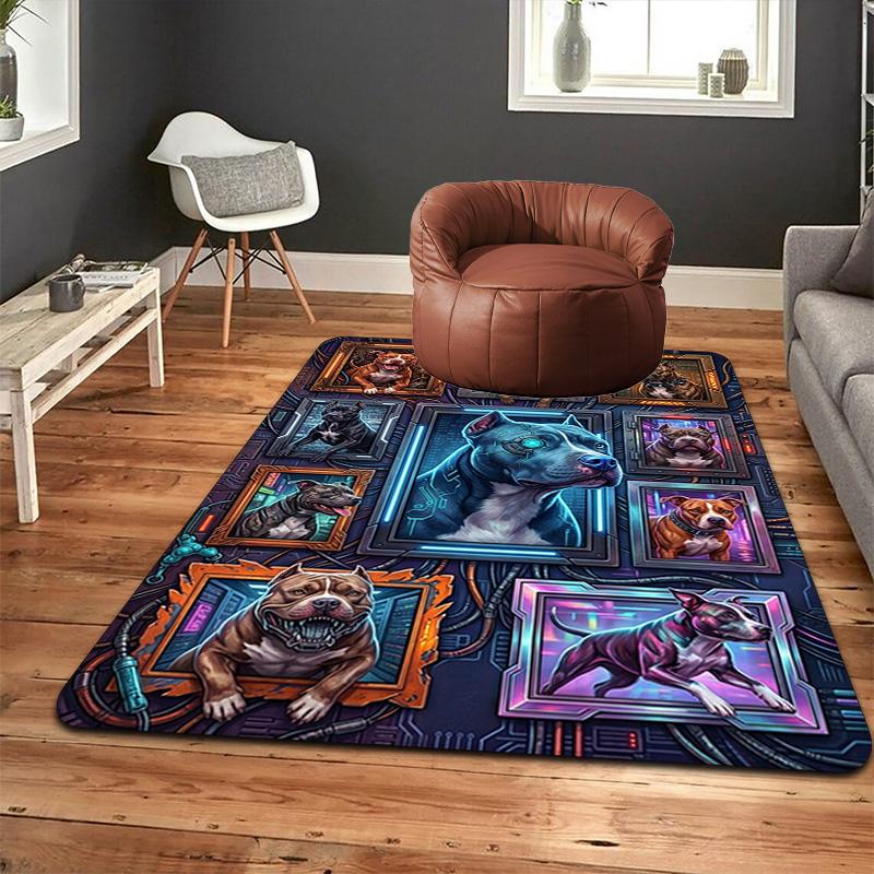 Cybernetic Canine Collection Pattern Rug Floor Mat for Living Room or Bedroom Soft and Comfortable Carpet a Gift for Birthday and Holiday.