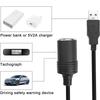 Black Thick Copper Wire 5V To 12V Driving Recorder Power USB To Lighter Adapter Cable