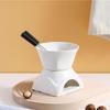 Fondue Mug Set With Fork 220ml Mini Ceramic Desserts Fondue Pot Personal Cheese Butter Melting Mug For Caramel Desserts Snacks