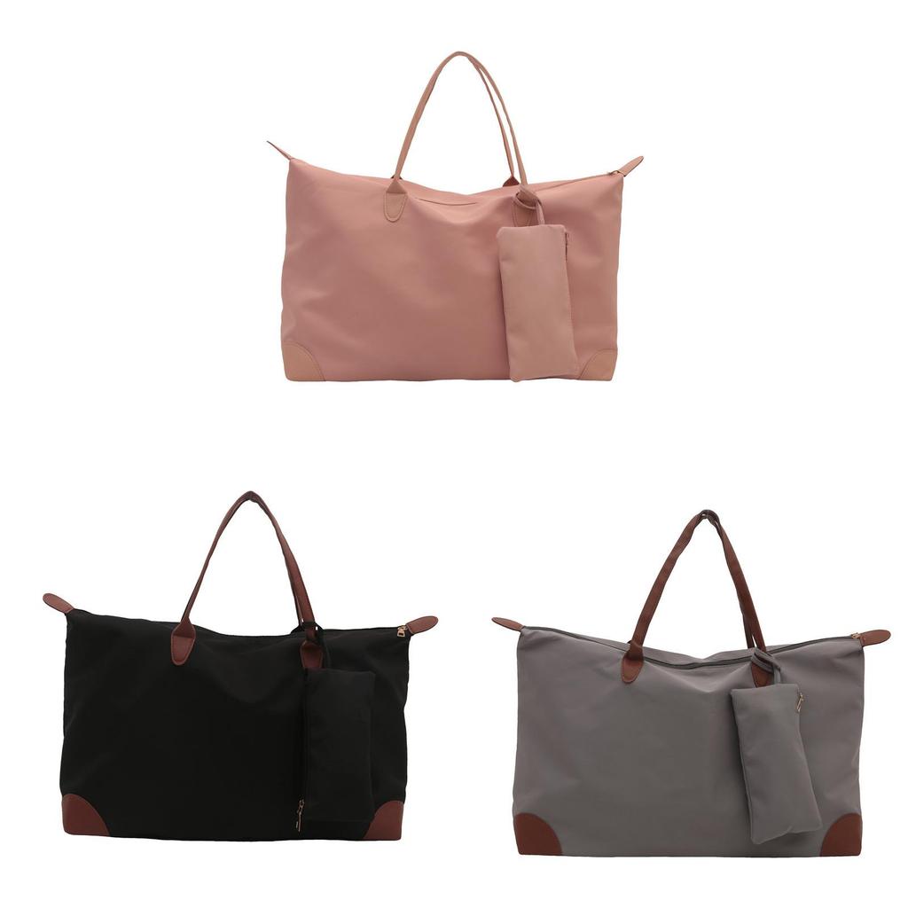 Nylon Tote Bag For Women Large Capacity Travel Handbag With Zipper Closure For Daily Use