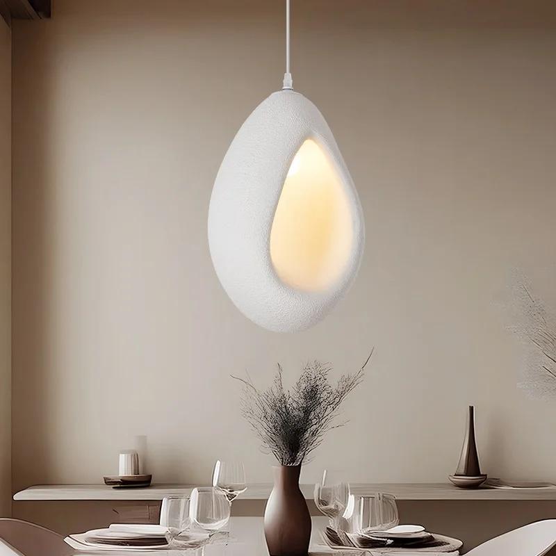 Japanese restaurant pendant light Wabi Sabi E27 minimalist bedroom LED light Nordic luxury white Lampras home decoration